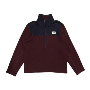 ★ The North Face ½ Half-Zip Burgundy Panel Design Glacier Fleece Pullover ★